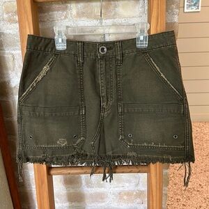 Free People olive green denim skirt in size 27